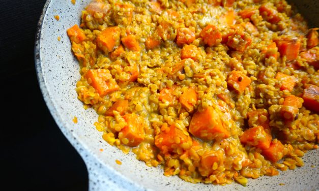 Red lentil dhal with sweet potatoes